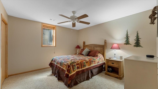 4132 Omaha Ln NW, Alexandria, MN 56308 - bedroom with light carpet and ceiling fan
