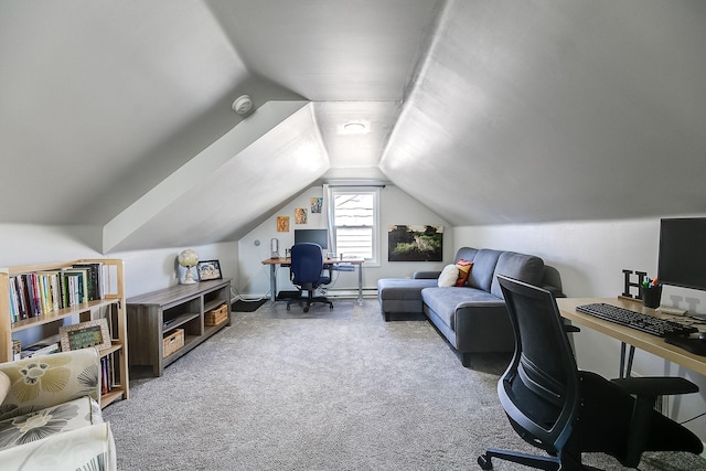 321 15th Ave N, Hopkins, MN 55343 - office area featuring carpet and vaulted ceiling