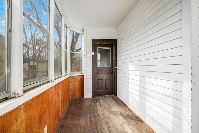 420 Lafond Ave, Saint Paul, MN 55103 - unfurnished sunroom with wooden walls and hardwood / wood-style flooring