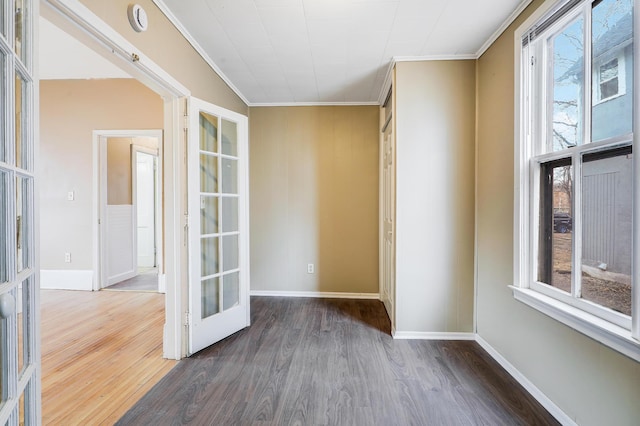 420 Lafond Ave, Saint Paul, MN 55103 - spare room with ornamental molding, dark wood finished floors, a smoke detector, and baseboards