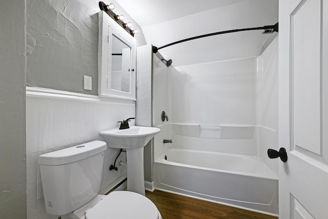 420 Lafond Ave, Saint Paul, MN 55103 - full bathroom with toilet, bathtub / shower combination, and wood finished floors