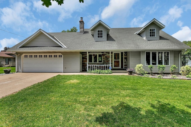 829 Cummings Ln, Saint Cloud, MN 56301 - view of front facade featuring a porch, a garage, a shingled roof, and concrete driveway