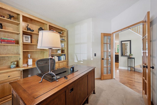 6253 Niagara Ct N, Maple Grove, MN 55311 - office space featuring french doors, light carpet, and a textured ceiling