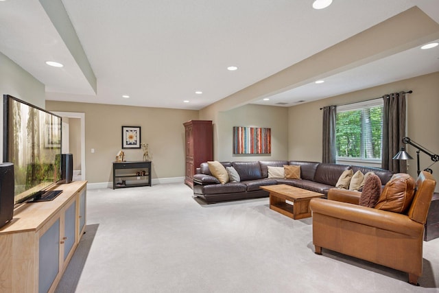 6253 Niagara Ct N, Maple Grove, MN 55311 - living area with light colored carpet, recessed lighting, and baseboards