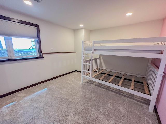 731 Grove Ave, Bird Island, MN 55310 - unfurnished bedroom with carpet flooring, recessed lighting, and baseboards