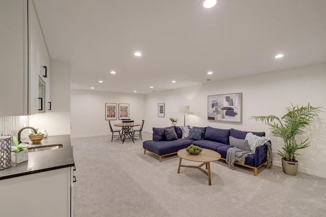 4804 12th Ave S, Minneapolis, MN 55417 - living area with light colored carpet, recessed lighting, and baseboards