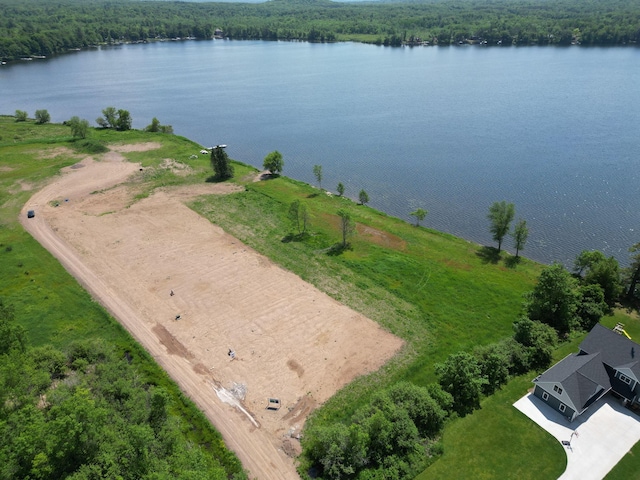 1625 Lake Ave, Luck, WI 54853 - drone / aerial view of a nearby body of water and a heavily wooded area