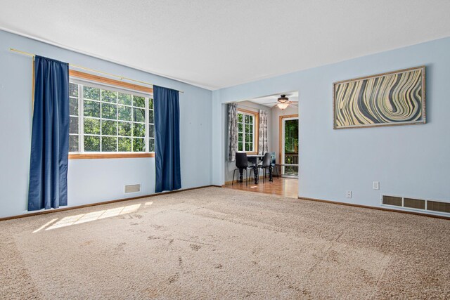 18905 Yalta St NE, East Bethel, MN 55092 - spare room featuring carpet, baseboards, and a ceiling fan