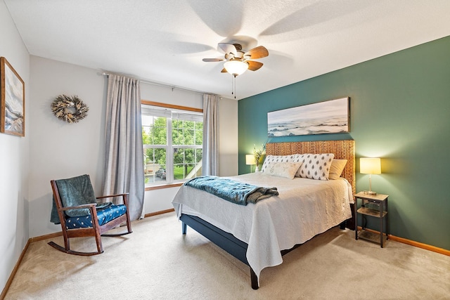 2040 Fountain Ln, Waconia, MN 55387 - bedroom with light colored carpet and a ceiling fan