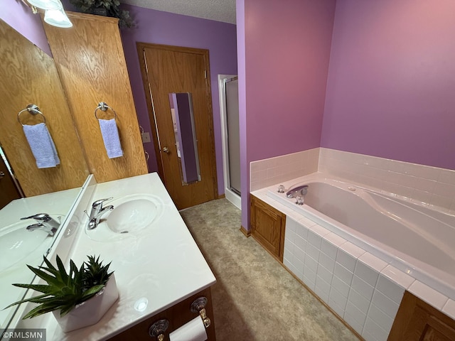 1508 Terrance Cir NE, New Prague, MN 56071 - full bathroom with vanity, a bath, and a shower stall