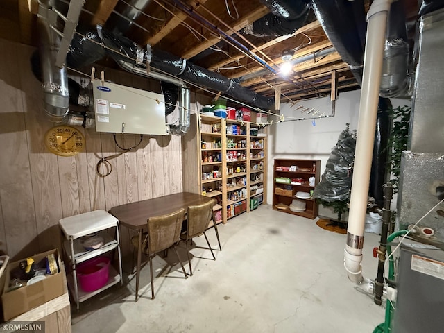 1508 Terrance Cir NE, New Prague, MN 56071 - unfinished basement featuring wooden walls