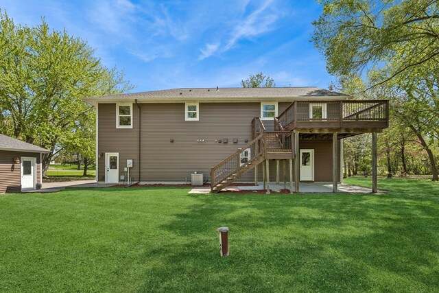 8415 Needham Ave NE, Otsego, MN 55330 - back of house featuring a patio area, a wooden deck, stairs, and a yard
