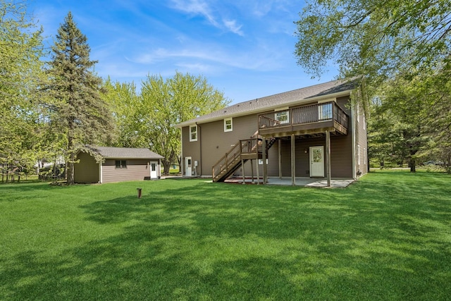 8415 Needham Ave NE, Otsego, MN 55330 - rear view of house featuring a patio area, stairs, a deck, and a yard
