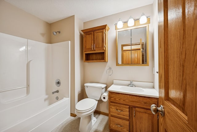 8415 Needham Ave NE, Otsego, MN 55330 - full bath with vanity, toilet, shower / bathtub combination, and baseboards