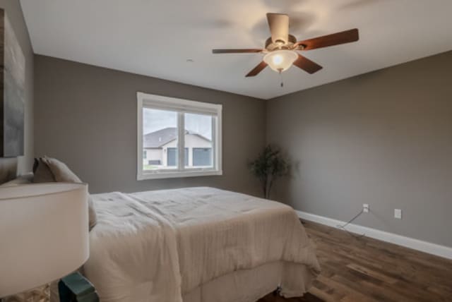 642 Haeberle Ave, New Ulm, MN 56073 - bedroom featuring wood finished floors and ceiling fan