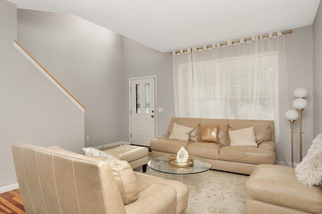 12049 Waconia Cir NE, Blaine, MN 55449 - living room with baseboards and wood finished floors