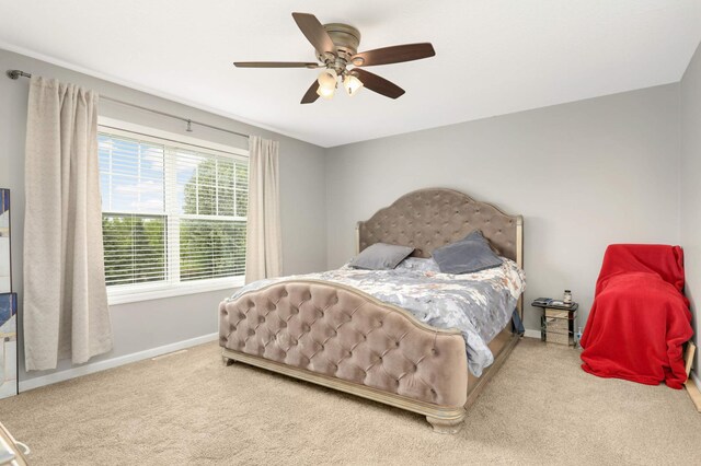 12049 Waconia Cir NE, Blaine, MN 55449 - bedroom featuring baseboards, carpet, and a ceiling fan