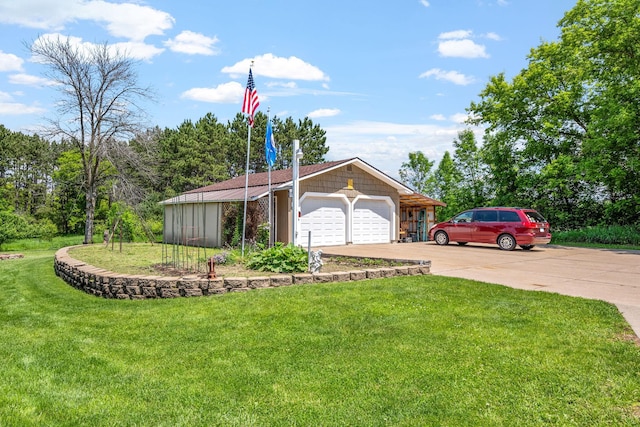 11520 120th St N, Stillwater, MN 55082 - view of front facade with a front yard, concrete driveway, and an attached garage