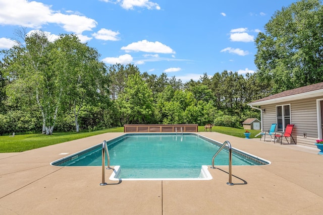 11520 120th St N, Stillwater, MN 55082 - swimming pool with a patio area, a yard, and view of scattered trees