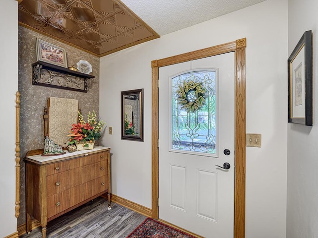 1144 Waldon Pl, Arden Hills, MN 55112 - entrance foyer with wood finished floors, baseboards, and an ornate ceiling