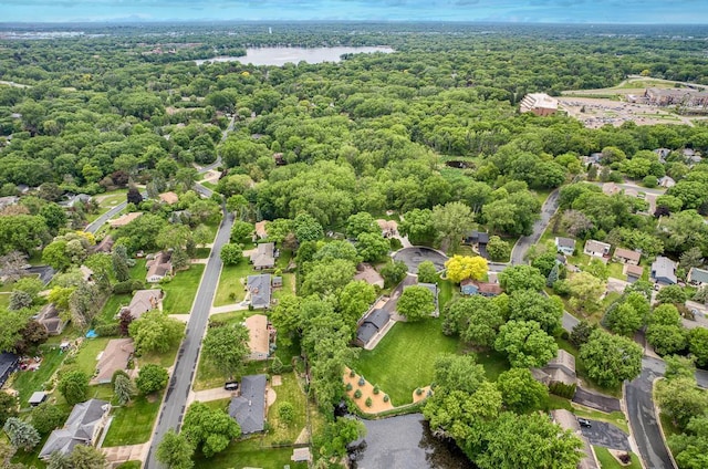 1144 Waldon Pl, Arden Hills, MN 55112 - aerial view of a heavily wooded area and a large body of water