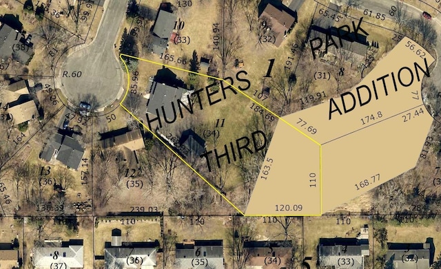 1144 Waldon Pl, Arden Hills, MN 55112 - aerial overview of property's location featuring property boundaries highlighted