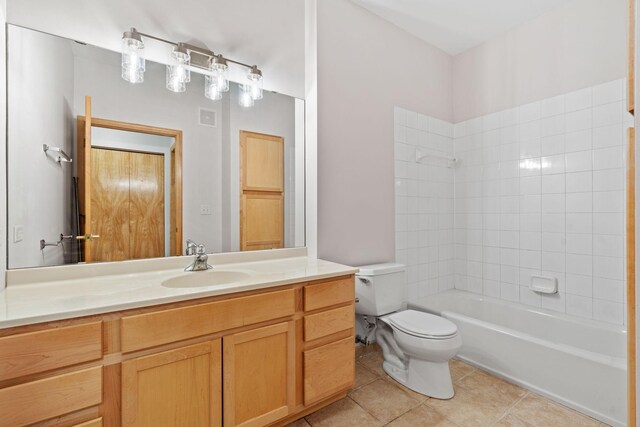 560 2nd St Unit 408, Minneapolis, MN 55401 - full bathroom with toilet, vanity, tile patterned flooring, and bathing tub / shower combination