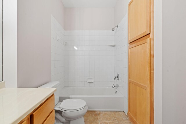 560 2nd St Unit 408, Minneapolis, MN 55401 - bathroom with shower / bath combination, vanity, toilet, and tile patterned flooring