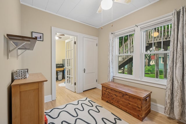 1441 Simpson St, Saint Paul, MN 55108 - corridor with crown molding and light wood-style floors