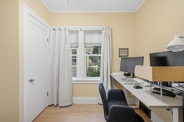 1441 Simpson St, Saint Paul, MN 55108 - office area with crown molding and wood finished floors