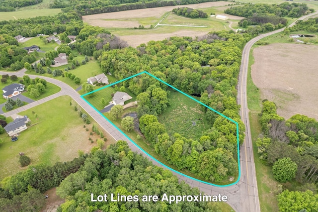 18358 Jenkins St NE, East Bethel, MN 55011 - view of rural area with property parcel outlined and a tree filled landscape