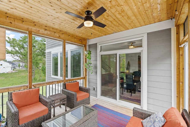 7137 61st St S, Cottage Grove, MN 55016 - sunroom / solarium featuring ceiling fan