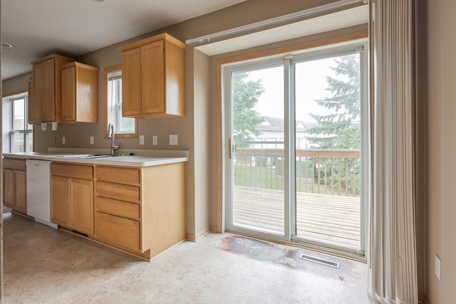 3003 Cutters Grove Ave, Anoka, MN 55303 - kitchen with white dishwasher, light countertops, and a sink