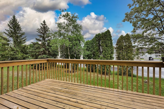 3007 Cutters Grove Ave, Anoka, MN 55303 - wooden deck with a yard and view of scattered trees