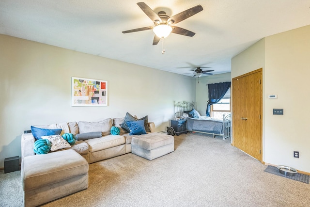 816 Glenbrook Ave N, Oakdale, MN 55128 - carpeted living room with ceiling fan