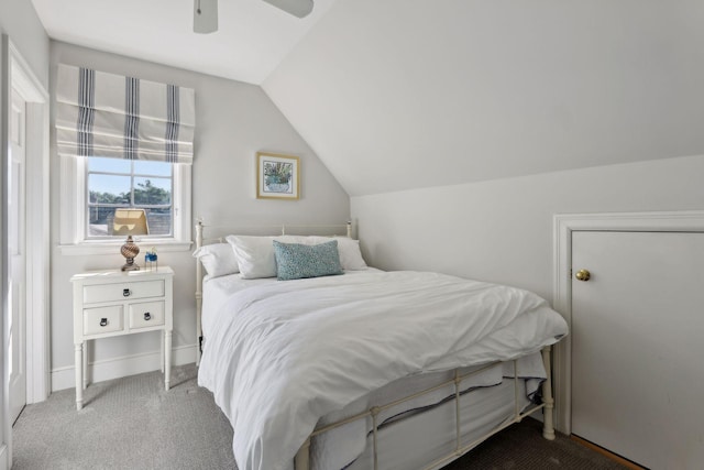 14 Forest Dale Rd, Minneapolis, MN 55410 - carpeted bedroom featuring lofted ceiling, a ceiling fan, and baseboards