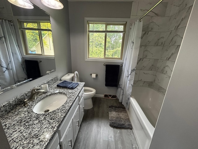 3476 116th Ln NW, Coon Rapids, MN 55433 - full bath with vanity, healthy amount of natural light, toilet, and wood finished floors