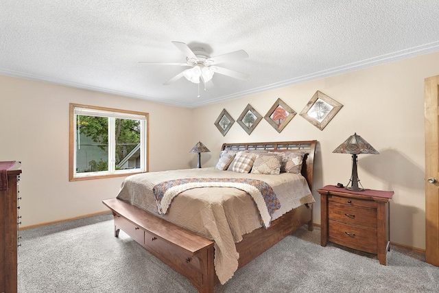 843 Northdale Blvd NW, Coon Rapids, MN 55448 - carpeted bedroom with a textured ceiling, a ceiling fan, and baseboards