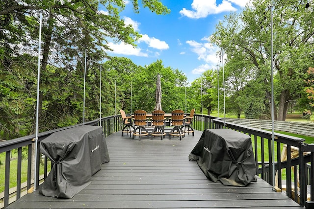 843 Northdale Blvd NW, Coon Rapids, MN 55448 - deck featuring outdoor dining area and grilling area