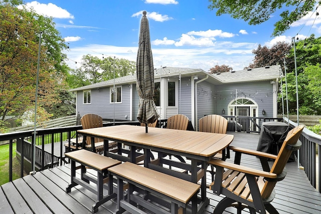 843 Northdale Blvd NW, Coon Rapids, MN 55448 - wooden deck with outdoor dining area