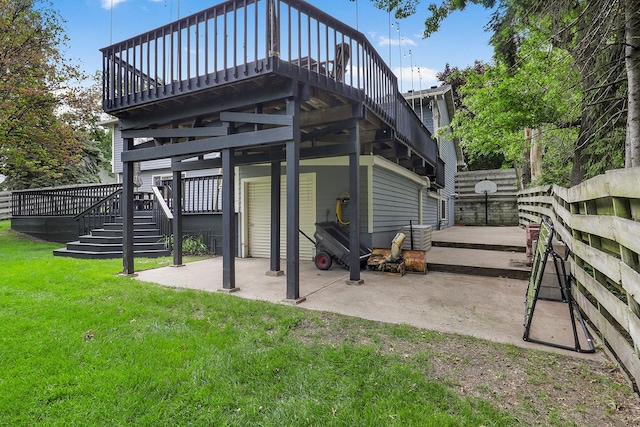 843 Northdale Blvd NW, Coon Rapids, MN 55448 - rear view of property with a deck, a yard, stairs, and a patio area