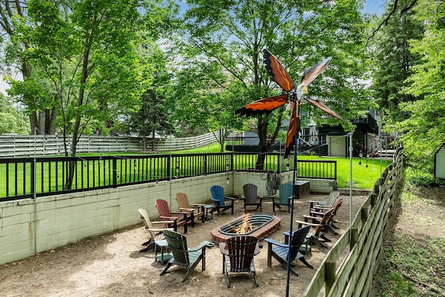 843 Northdale Blvd NW, Coon Rapids, MN 55448 - view of patio / terrace featuring an outdoor fire pit
