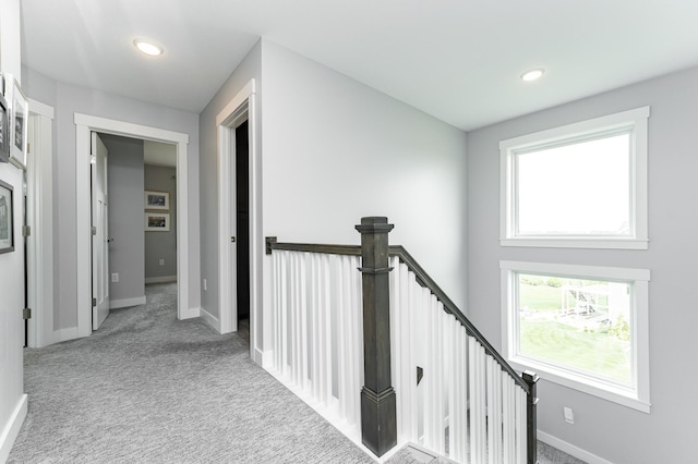 927 Southwell Enclave NE, Byron, MN 55920 - corridor with an upstairs landing, carpet floors, healthy amount of natural light, baseboards, and recessed lighting