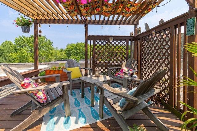 512 Laurel Ave Unit 1, Saint Paul, MN 55102 - wooden terrace featuring a pergola