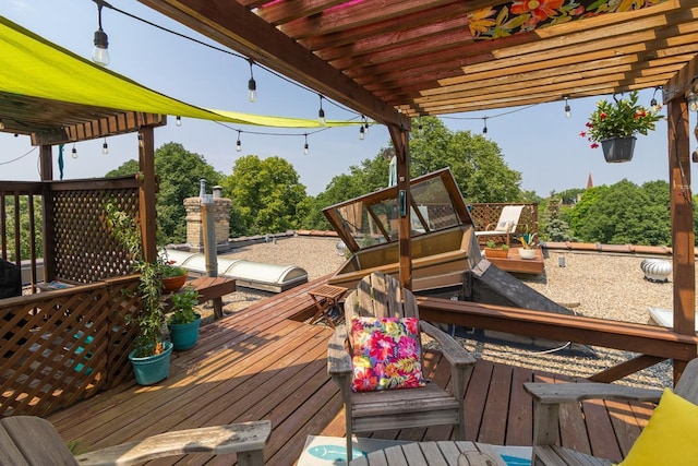 512 Laurel Ave Unit 1, Saint Paul, MN 55102 - wooden terrace featuring a pergola