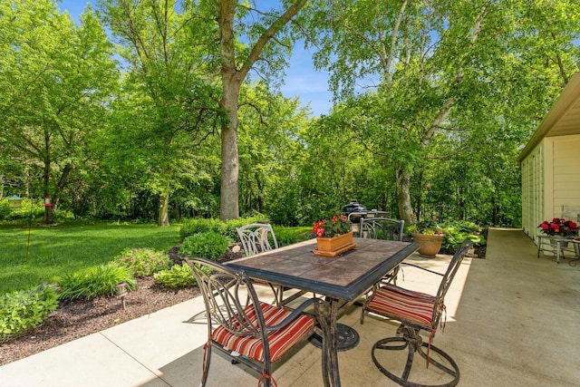 8935 180th St W, Faribault, MN 55021 - view of patio / terrace with outdoor dining area and view of scattered trees