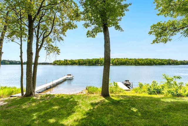 19260 Lakewood Dr, Deerwood Twp, MN 56444 - water view featuring a dock