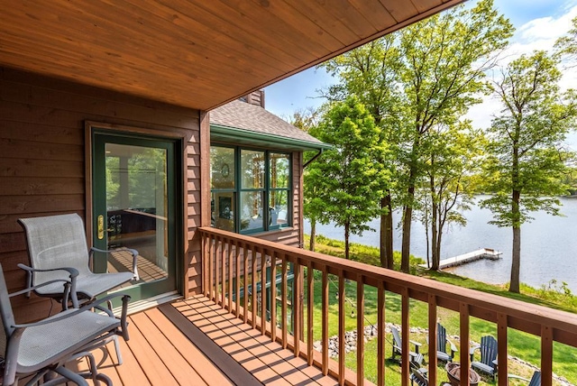 19260 Lakewood Dr, Deerwood Twp, MN 56444 - wooden terrace with a water view