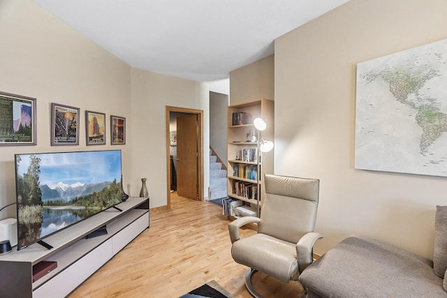 198 Elm St, Saint Paul, MN 55102 - living room featuring wood finished floors and stairway