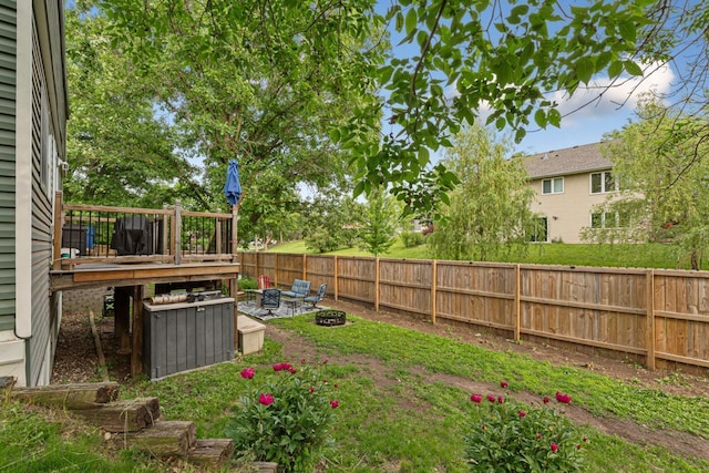 1858 Kennedy Ct, Northfield, MN 55057 - view of yard with a fire pit and a deck